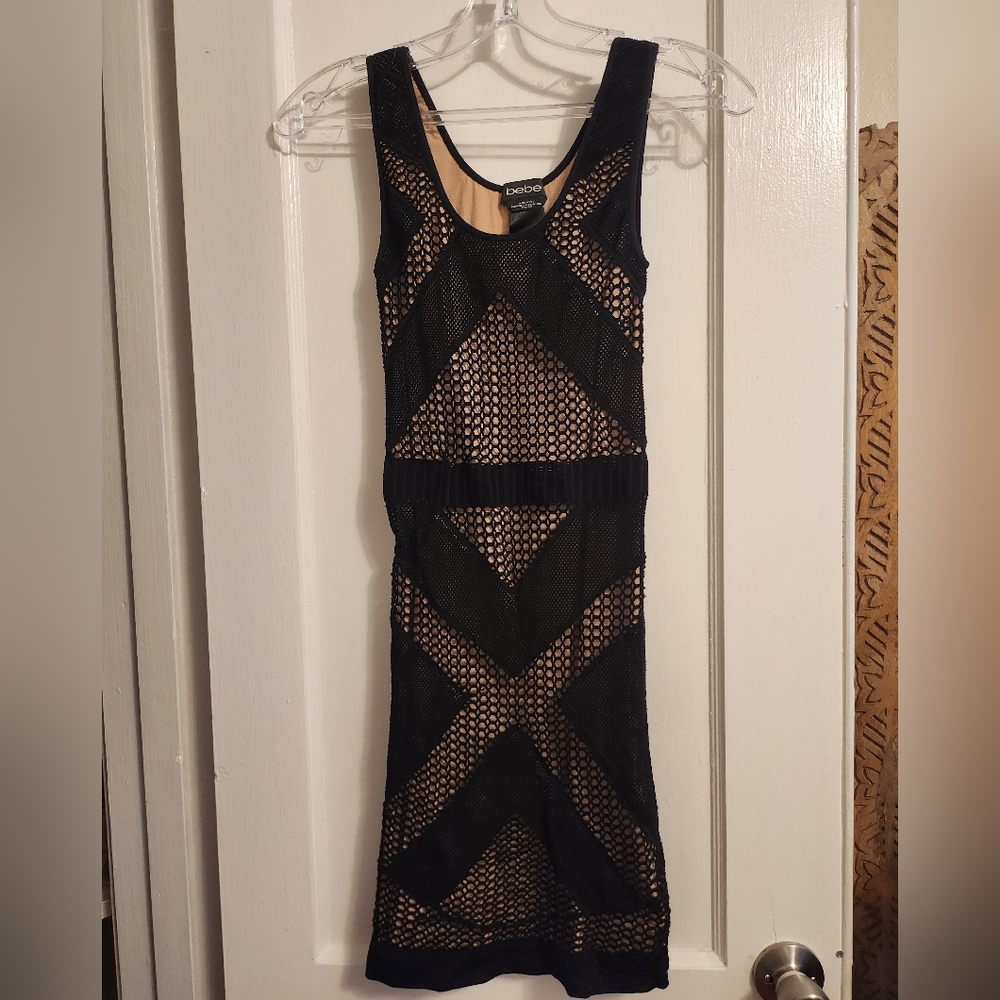 Bebe Chic Black Mesh Dress bebe